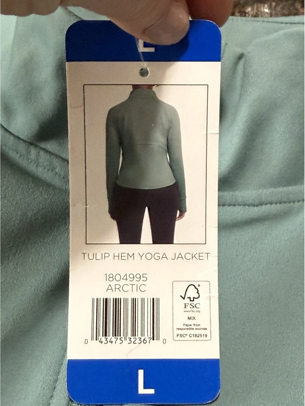 Jockey Tulip Hem Yoga Jacket in Arctic, Size Large